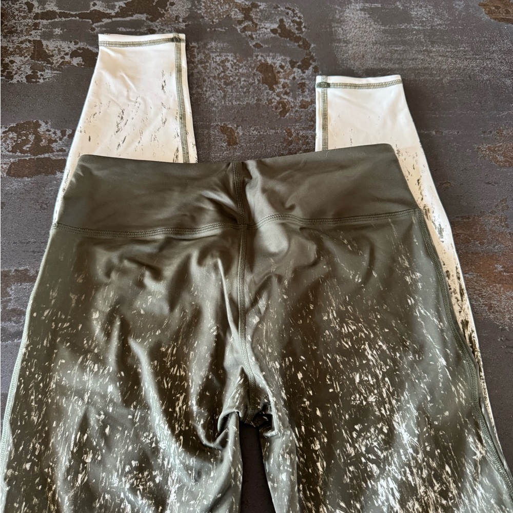 Hylete Olive and White Women's Leggings